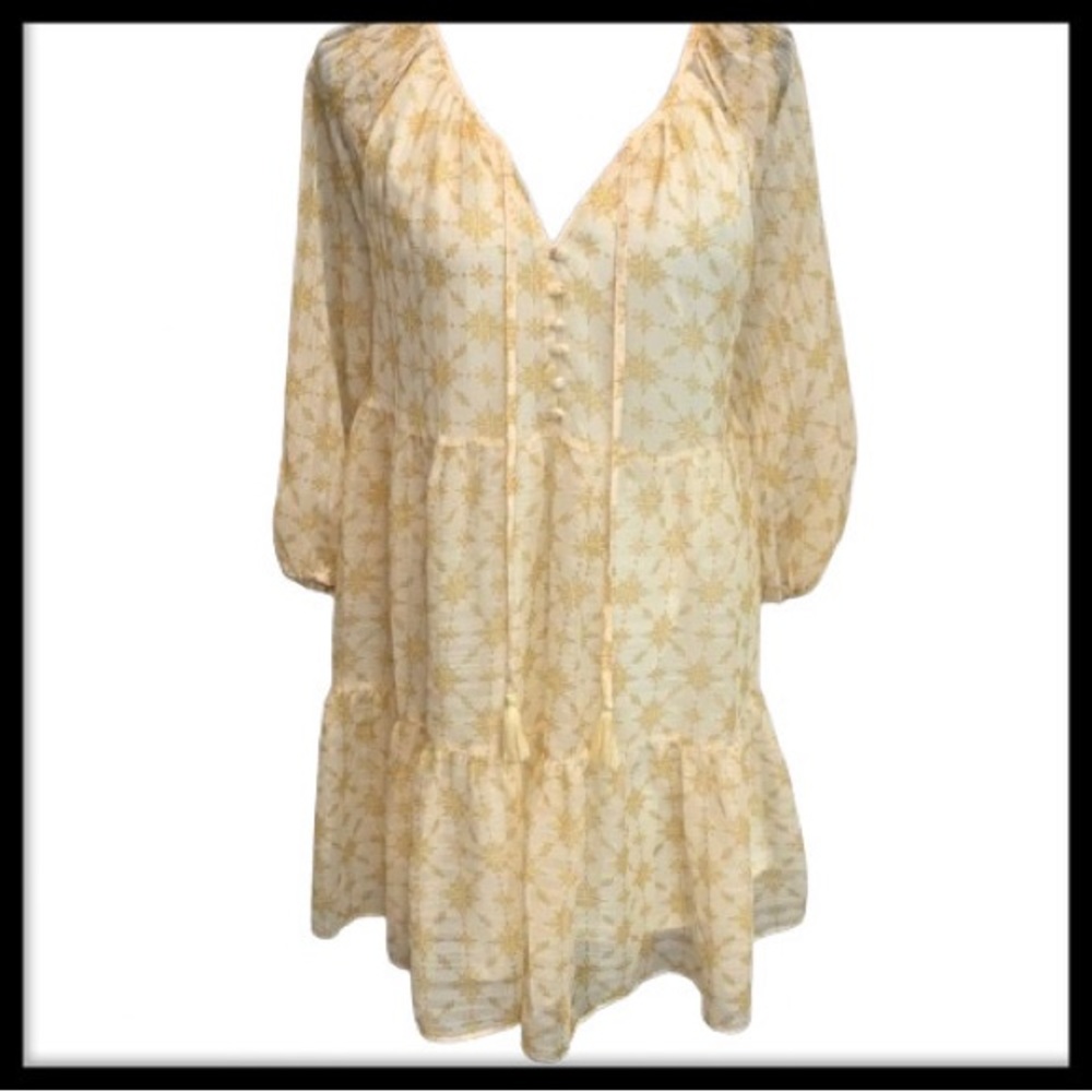 🔴 Love Collette | Yellow Floral Tiered Babydoll Dress